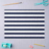 Midnight Navy Blauwe en Witte Strepen Tissuepapier (Craft)