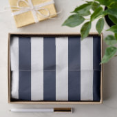 Midnight Navy Blauwe en Witte Strepen Tissuepapier (Geschenk)