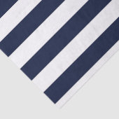 Midnight Navy Blauwe en Witte Strepen Tissuepapier (Detail)