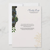 Midnight Navy Blue Rozen Fancy Charro Quinceanera Kaart (Achterkant)