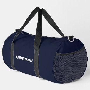 Midnight Navy Blue Solid Color Aangepaste naam Plunjezak