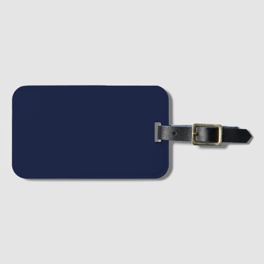 Midnight Navy Blue Solid Color Bagagelabel (Voorkant (horizontaal))