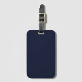 Midnight Navy Blue Solid Color Bagagelabel (Voorkant (verticaal))