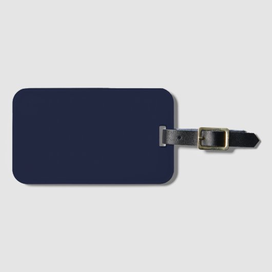 Midnight Navy Blue Solid Color Bagagelabel (Voorkant (horizontaal))