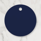 Midnight Navy Blue Solid Color Bedankjes Labels (Achterkant)