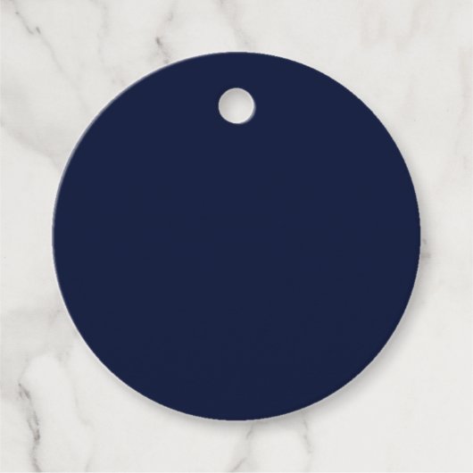 Midnight Navy Blue Solid Color Bedankjes Labels (Voorkant)