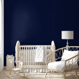 Midnight Navy Blue Solid Color Behang