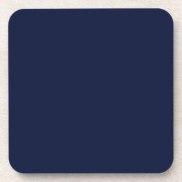 Midnight Navy Blue Solid Color Bier Onderzetter