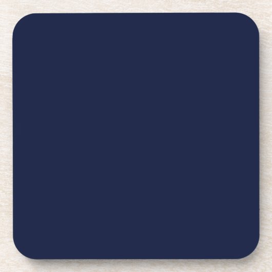Midnight Navy Blue Solid Color Bier Onderzetter (Voorkant)