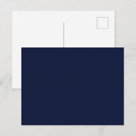 Midnight Navy Blue Solid Color Briefkaart (Voorkant / Achterkant)