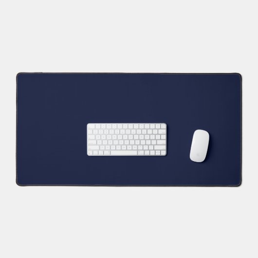 Midnight Navy Blue Solid Color Bureaumat (Keyboard & Muis)