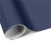 Midnight Navy Blue Solid Color Cadeaupapier (Rol Hoek)