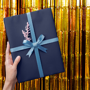 Midnight Navy Blue Solid Color Cadeaupapier