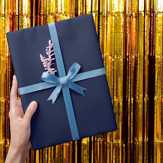 Midnight Navy Blue Solid Color Cadeaupapier