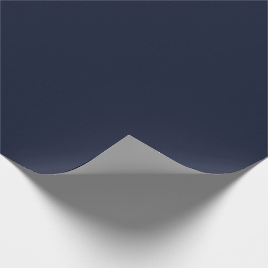 Midnight Navy Blue Solid Color Cadeaupapier (Hoek)