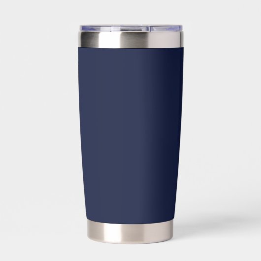Midnight Navy Blue Solid Color Geïsoleerde Drinkbeker (Voorkant)