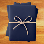 Midnight Navy Blue Solid Color Inpakpapier Vel