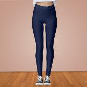 Midnight Navy Blue Solid Color Leggings