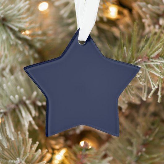 Midnight Navy Blue Solid Color Ornament (Boom)