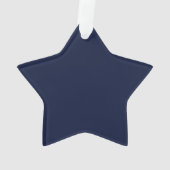Midnight Navy Blue Solid Color Ornament (achterkant)