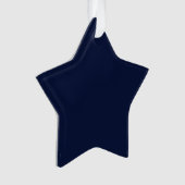 Midnight Navy Blue Solid Color Ornament (voorkant)