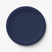 Midnight Navy Blue Solid Color Papieren Bordje (Voorkant)
