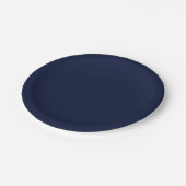 Midnight Navy Blue Solid Color Papieren Bordje (Gekanteld)