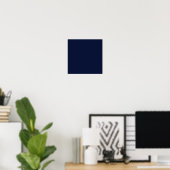 Midnight Navy Blue Solid Color Poster (Thuiskantoor)