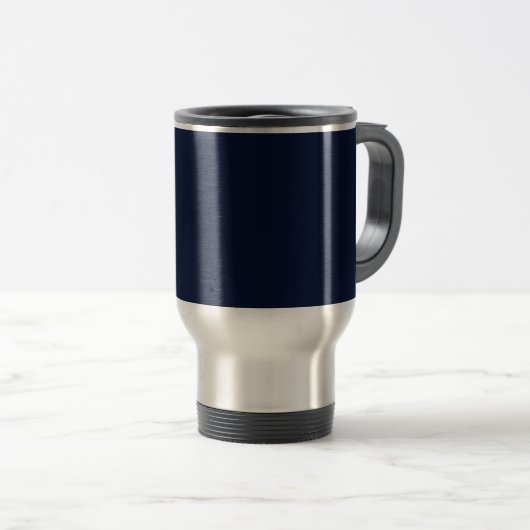 Midnight Navy Blue Solid Color Reisbeker (Voorkant rechts)