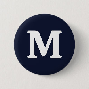Midnight Navy Blue Solid Color Ronde Button 5,7 Cm