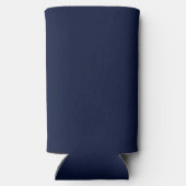 Midnight Navy Blue Solid Color Seltzer Blikjeskoeler (Achterkant)