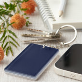 Midnight Navy Blue Solid Color Sleutelhanger (Voorkant Rechts)