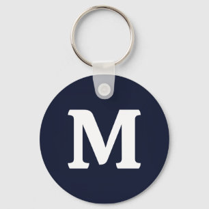 Midnight Navy Blue Solid Color Sleutelhanger