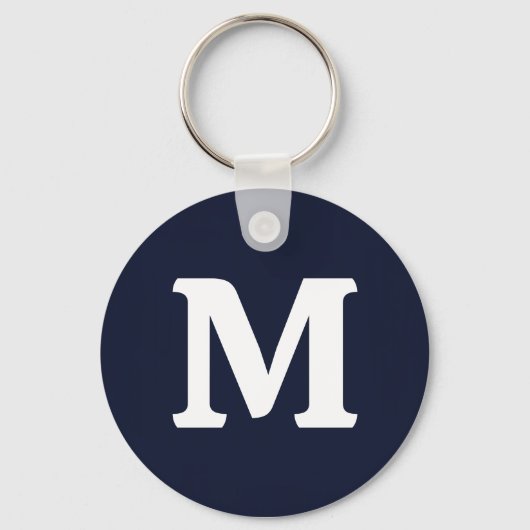 Midnight Navy Blue Solid Color Sleutelhanger (Voorkant)