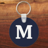 Midnight Navy Blue Solid Color Sleutelhanger (Voorkant)