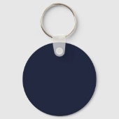 Midnight Navy Blue Solid Color Sleutelhanger (Achterkant)