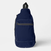 Midnight Navy Blue Solid Color Sling Bag (Voorkant)
