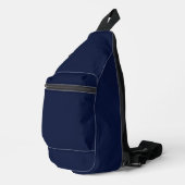 Midnight Navy Blue Solid Color Sling Bag (Rechterhoek)