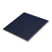 Midnight Navy Blue Solid Color Tegeltje (Zijkant)
