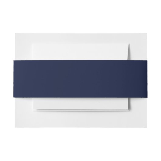 Midnight Navy Blue Solid Color Uitnodigingen Wikkel (Voorkant Voorbeeld)