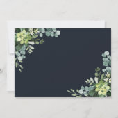 Midnight Navy Blue Succulent Rehearsal Dinner Kaart (Achterkant)