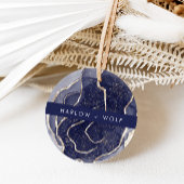 'Midnight Navy Gold Elegant Modern Wedding' Bedankjes Labels