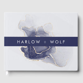 'Midnight Navy Gold Elegant Modern Wedding' Gastenboek