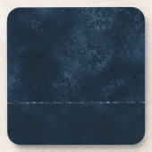 Midnight Navy Romance | Blue Satiny Grunge Damask Bier Onderzetter (Voorkant)