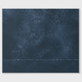 Midnight Navy Romance | Blue Satiny Grunge Damask Cadeaupapier (Vlak)