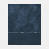 Midnight Navy Romance | Blue Satiny Grunge Damask Fleece Deken (Voorkant)