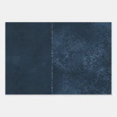 Midnight Navy Romance | Blue Satiny Grunge Damask Inpakpapier Vel (Voorkant)