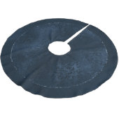 Midnight Navy Romance | Blue Satiny Grunge Damask Kerstboom Rok (Gekanteld)