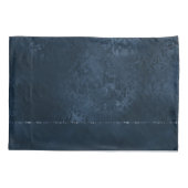 Midnight Navy Romance | Blue Satiny Grunge Damask Kussensloop (Achterkant)