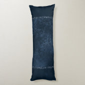 Midnight Navy Romance | Blue Satiny Grunge Damask Lichaamskussen (Achterkant (Verticaal))